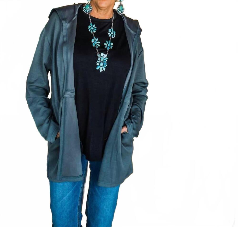 NEW 2FLYCO cuddle hoodie cardigan in slate